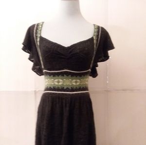 Free People Nordic Pointelle Dress Gray Sz Medium